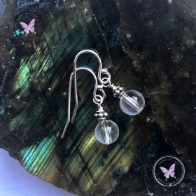 Clear Quartz Silver Accent Earrings